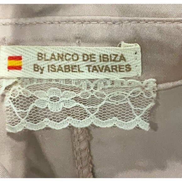 Blanco De Ibiza By Isabel Tavares Made in Italy Slip Dress w Sleeves Collar XL - Picture 5 of 5